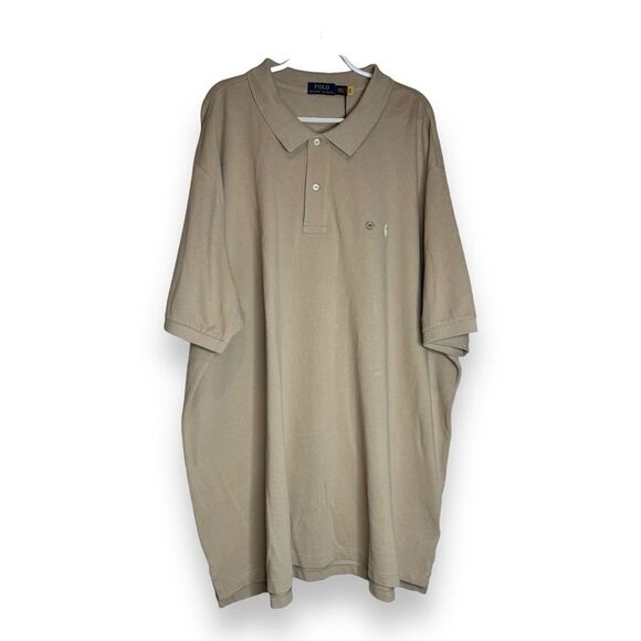 Polo Ralph Lauren Mens 5XB Short Sleeve Beige Cream Polo Shirt NWT - Picture 3 of 8